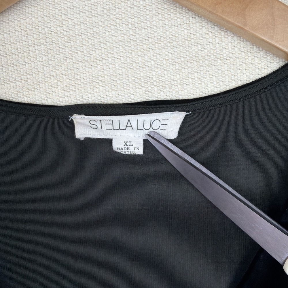 Stella Luce Black Velvet One Piece Bodysuit XL V-Plunge Witchy Snap Crotch - Picture 9 of 12